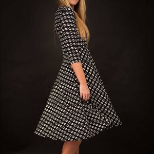 Black and White Curie Dress with Pockets